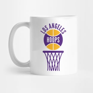 Retro Los Angeles Purple and Gold Hoops Logo Mug